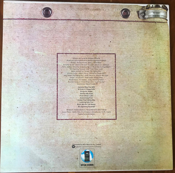 Jackson Browne – Jackson Browne (VG+/VG) – LP, AU 1974 - Image 2