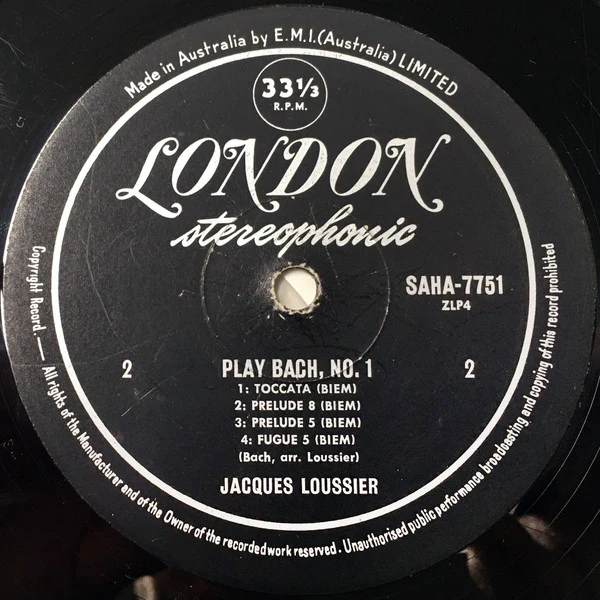 Jacques Loussier, Christian Garros, Pierre Michelot – Play Bach No. 1 (VG/VG) – LP, AU - Image 4