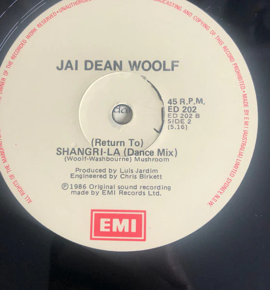 Jai Dean Woolf – Take Me Back To Shangri-La (VG/VG) – 12", AU 1986