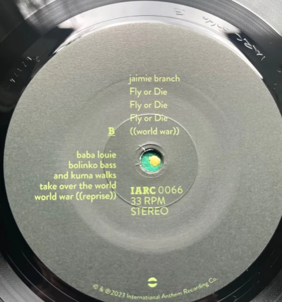 Jaimie Branch – Fly Or Die Fly Or Die Fly Or Die ((World War)) (VG/VG+) – LP, Worldwide 2023 - Image 6