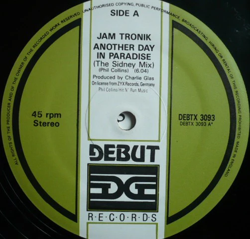 Jam Tronik – Another Day In Paradise (VG+/VG+) – 12", UK 1990 - Image 3
