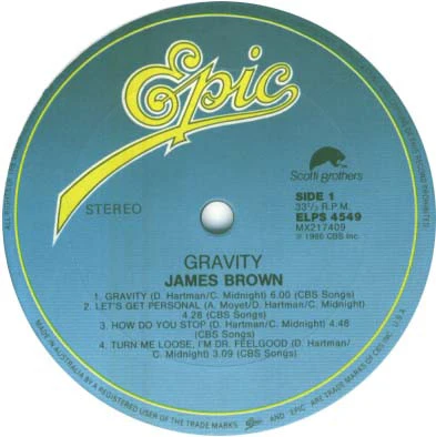 James Brown – Gravity (VG+/VG+) – LP, AU 1986 - Image 3