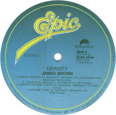 James Brown – Gravity (VG+/VG+) – LP, AU 1986 - Image 4