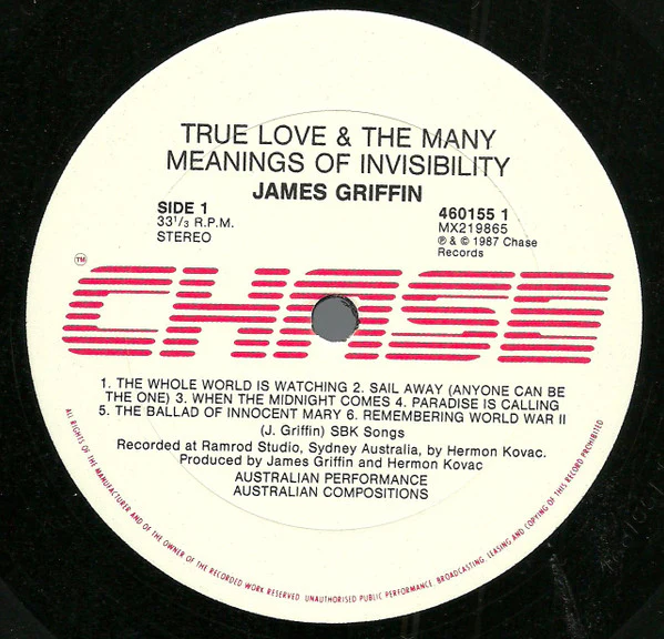 James Griffin – True Love & The Many Meanings Of Invisibility (VG+/VG+) – LP, AU 1987 - Image 3