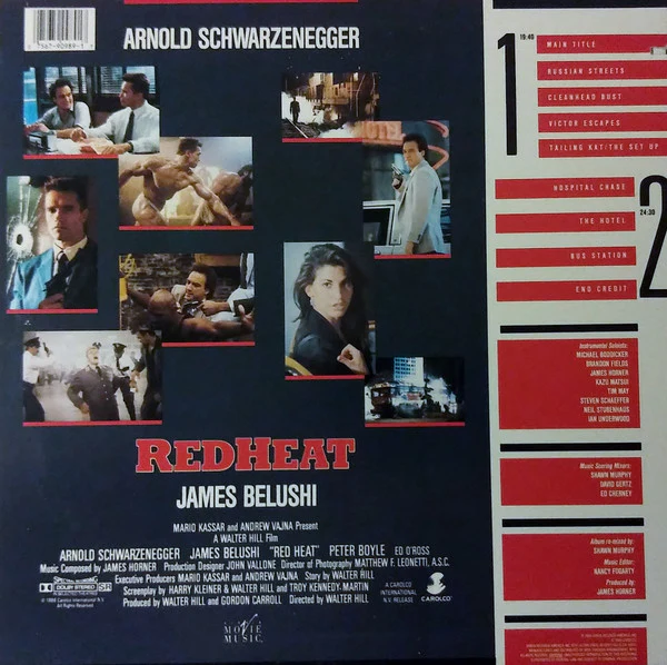 James Horner – Red Heat (Original Motion Picture Soundtrack) (VG+/VG+) – LP, US 1988 - Image 2