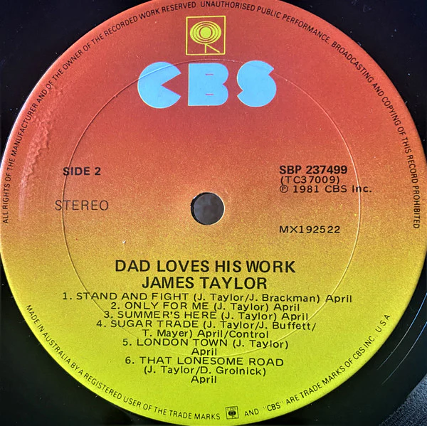 James Taylor – Dad Loves His Work (VG+/VG) – LP, AU 1981 - Image 7