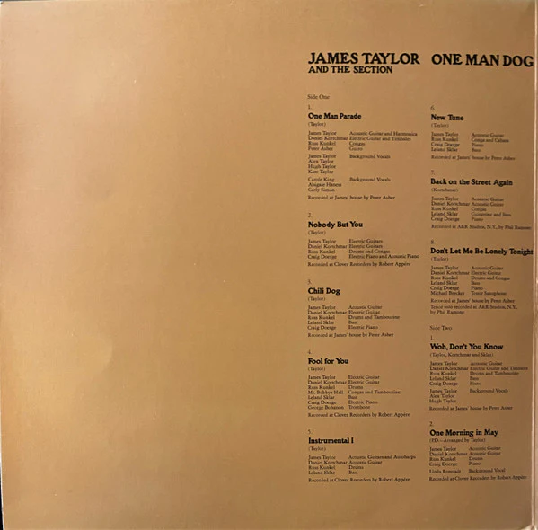 James Taylor – One Man Dog (VG/VG+) – LP, AU 1972 - Image 5