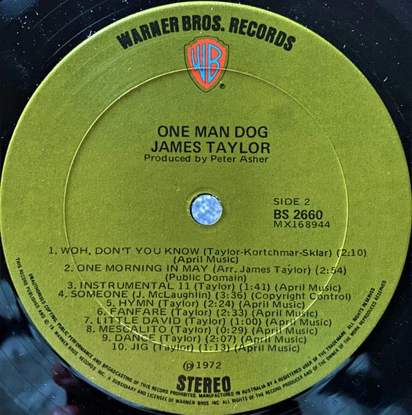 James Taylor – One Man Dog (VG/VG+) – LP, AU 1972 - Image 8