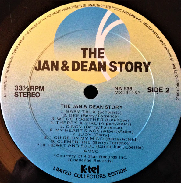 Jan & Dean – The Jan & Dean Story (E/VG+) – LP, AU 1980 - Image 6