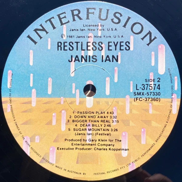 Janis Ian – Restless Eyes (VG/VG) – LP, AU 1981 - Image 4