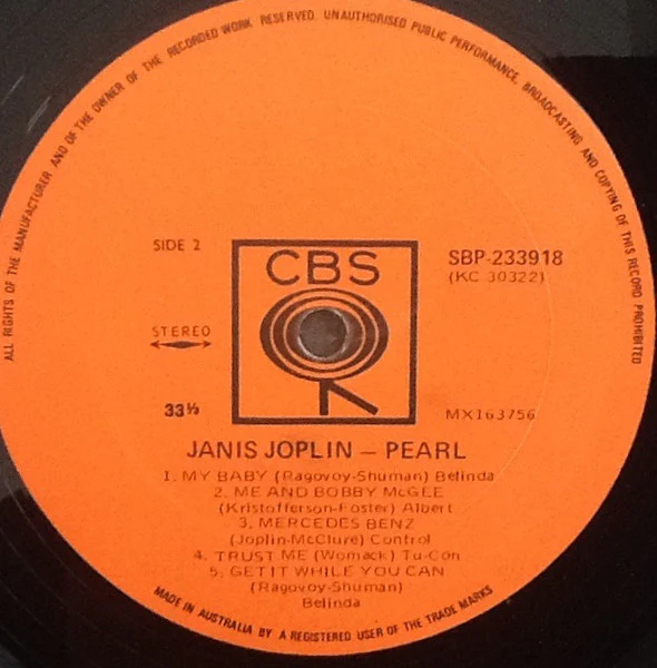 Janis Joplin – Pearl (G+/VG) – LP, AU 1971 - Image 4