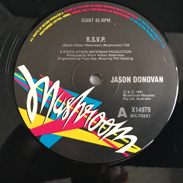 Jason Donovan – R.S.V.P. (VG+/VG) – 12", AU 1991 - Image 3