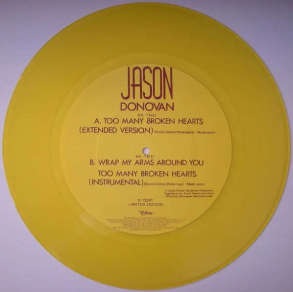 Jason Donovan – Too Many Broken Hearts (VG+/Generic) – 12", AU 1989 - Image 2