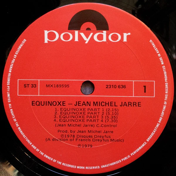 Jean-Michel Jarre – Equinoxe (VG+/VG) – LP, AU 1979 - Image 4