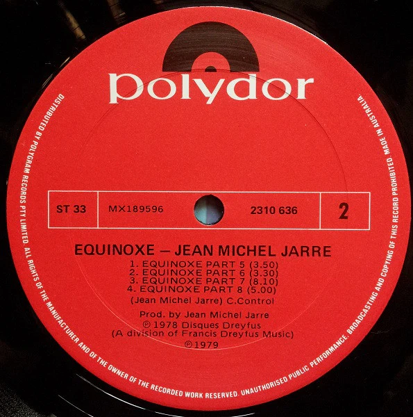 Jean-Michel Jarre – Equinoxe (VG+/VG) – LP, AU 1979 - Image 5
