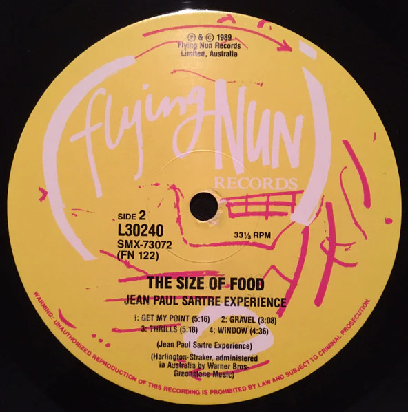 Jean-Paul Sartre Experience – The Size Of Food (VG+/VG) – LP, AU 1990 - Image 4