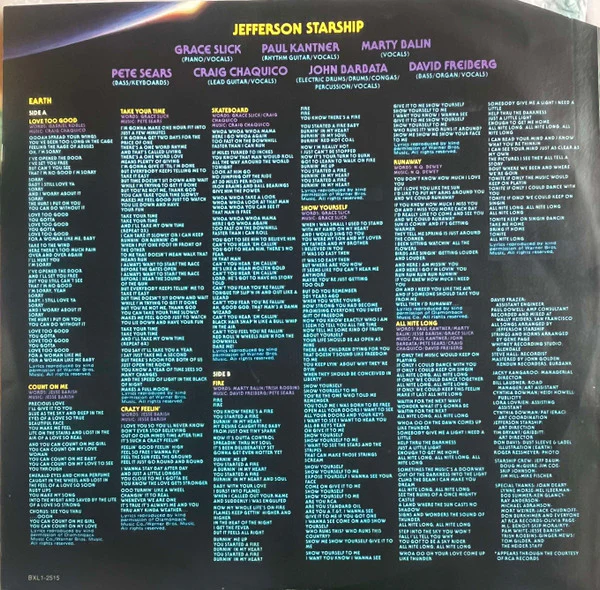Jefferson Starship – Earth (VG+/VG+) – LP, AU 1978 - Image 4