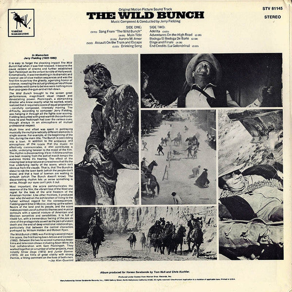 Jerry Fielding – The Wild Bunch - Original Motion Picture Sound Track (VG+/VG+) – LP, US 1980 - Image 2
