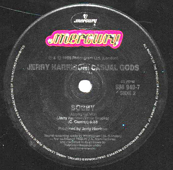Jerry Harrison: Casual Gods – Rev It Up (VG+/VG) – 7", Australasia 1988 - Image 4