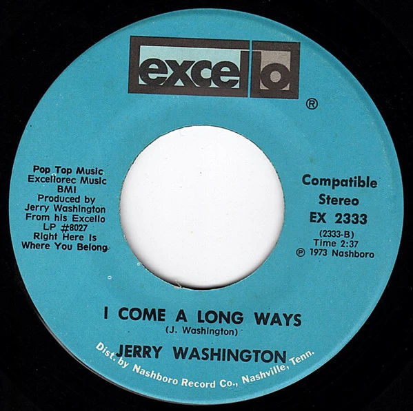 Jerry Washington – I Won't Leave You Hanging / I Come A Long Ways (VG+/Generic) – 7", US 1973 - Image 2