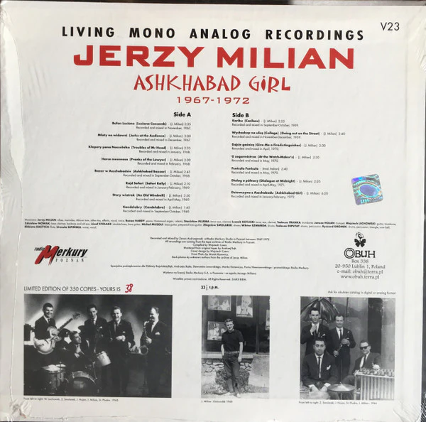Jerzy Milian – Ashkhabad Girl (1967-1972) (NM/VG+) – LP, PL 2003 - Image 2