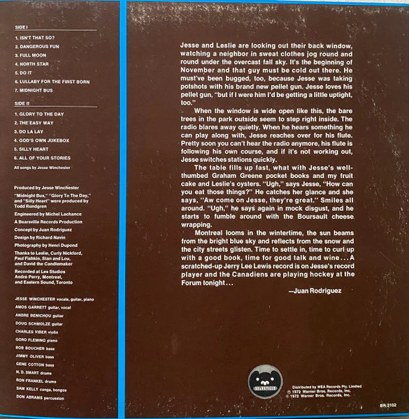 Jesse Winchester – Third Down, 110 To Go (VG+/VG+) – LP, AU 1972 - Image 3
