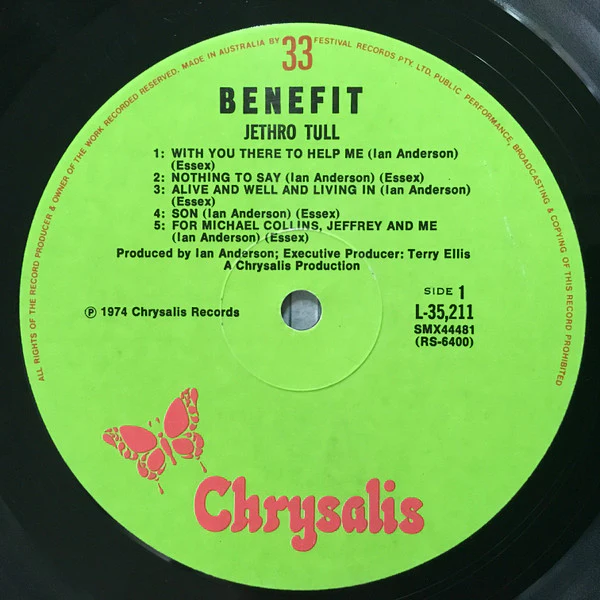 Jethro Tull – Benefit (VG+/VG+) – LP, AU 1974 - Image 3
