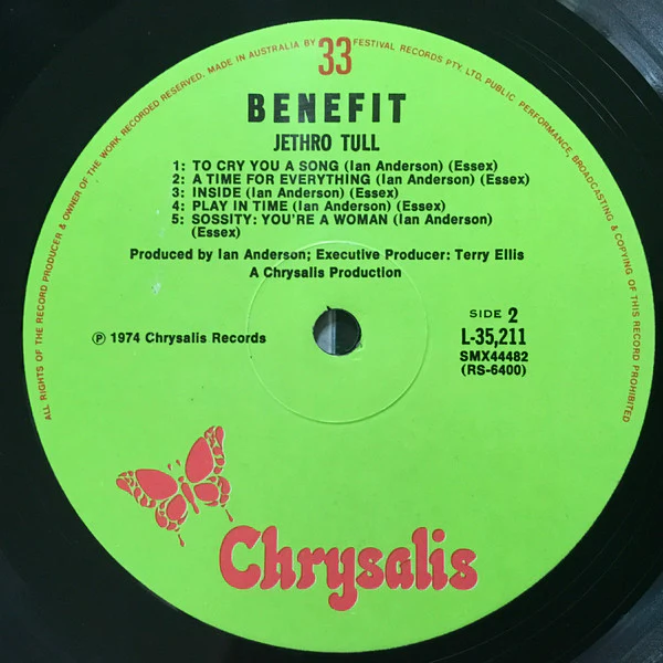 Jethro Tull – Benefit (VG+/VG+) – LP, AU 1974 - Image 4
