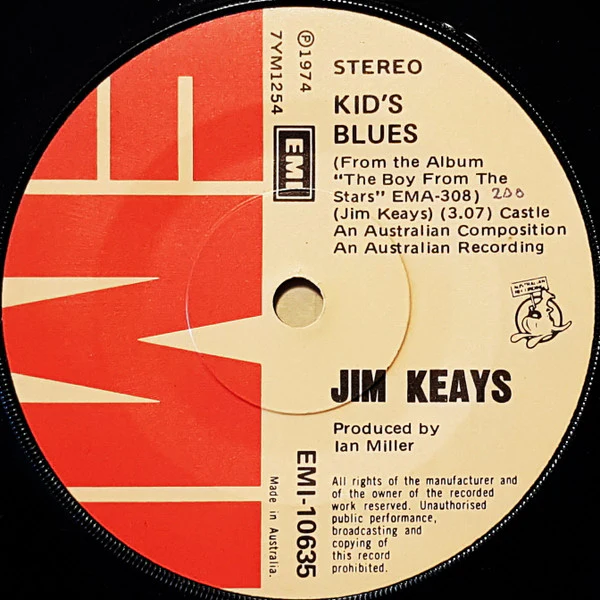 Jim Keays – Kid's Blues (VG+/Generic) – 7", AU 1974