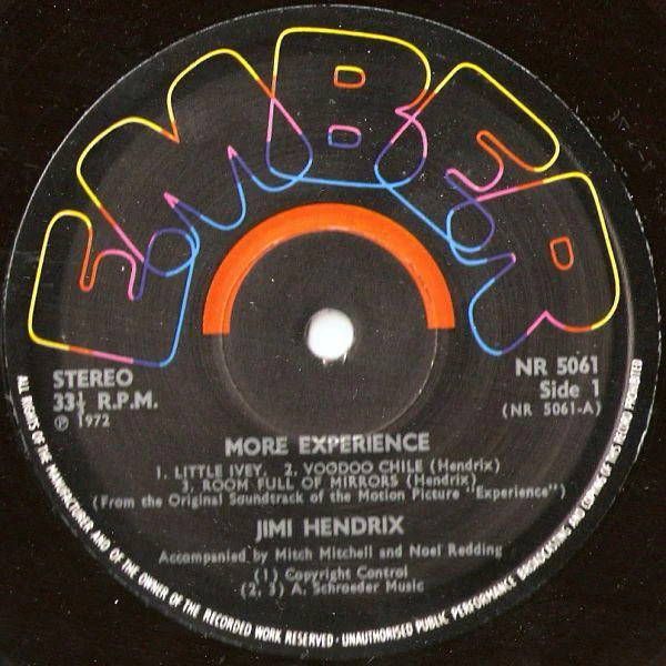 Jimi Hendrix – More "Experience" Jimi Hendrix (Titles From The Original Sound Track Of The Feature Length Motion Picture) (Volume Two) (E/E) – LP, UK 1972 - Image 3