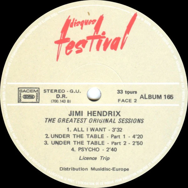 Jimi Hendrix – The Greatest Original Sessions (VG+/VG+) – 2xLP, FR 1975 - Image 5