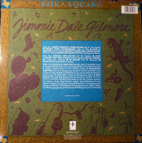 Jimmie Dale Gilmore – Fair & Square (VG/VG+) – LP, UK 1988 - Image 2