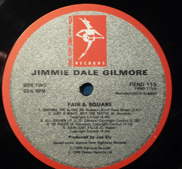 Jimmie Dale Gilmore – Fair & Square (VG/VG+) – LP, UK 1988 - Image 4