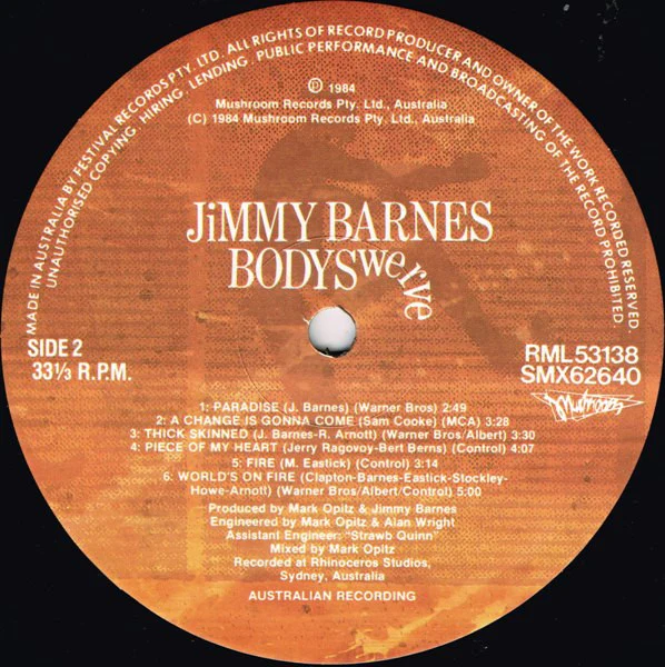 Jimmy Barnes – Bodyswerve (VG+/VG+) – LP, AU 1984 - Image 5