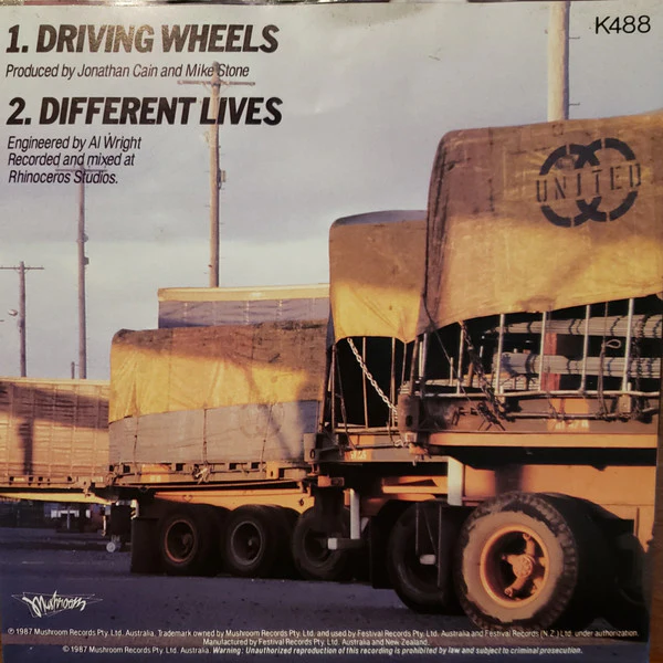 Jimmy Barnes – Driving Wheels (E/VG+) – 7", AU 1987 - Image 2