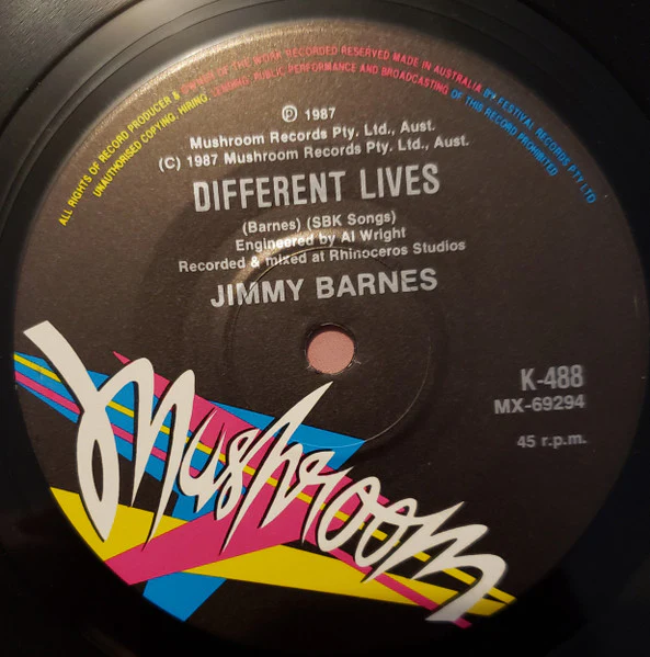 Jimmy Barnes – Driving Wheels (E/VG+) – 7", AU 1987 - Image 3