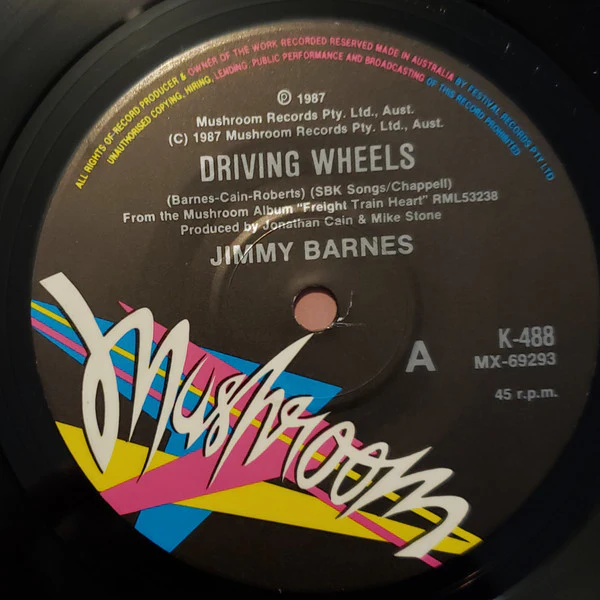 Jimmy Barnes – Driving Wheels (E/VG+) – 7", AU 1987 - Image 4