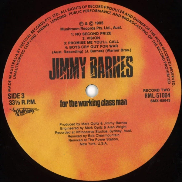 Jimmy Barnes – For The Working Class Man (VG/VG) – 2xLP, AU 1985 - Image 5