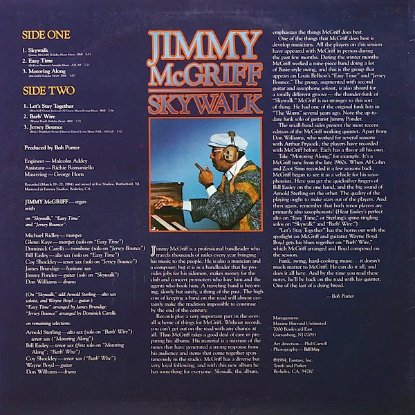 Jimmy McGriff – Skywalk (VG+/VG+) – LP, US 1984 - Image 2