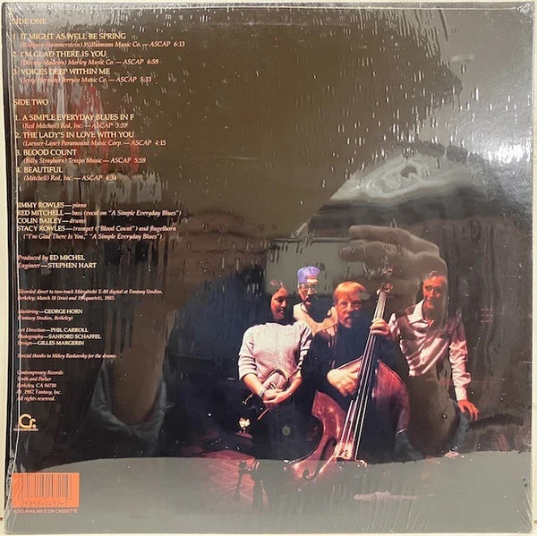 Jimmy Rowles, Red Mitchell, Colin Bailey, Stacy Rowles – I'm Glad There Is You (E/VG+) – LP, US 1987 - Image 3