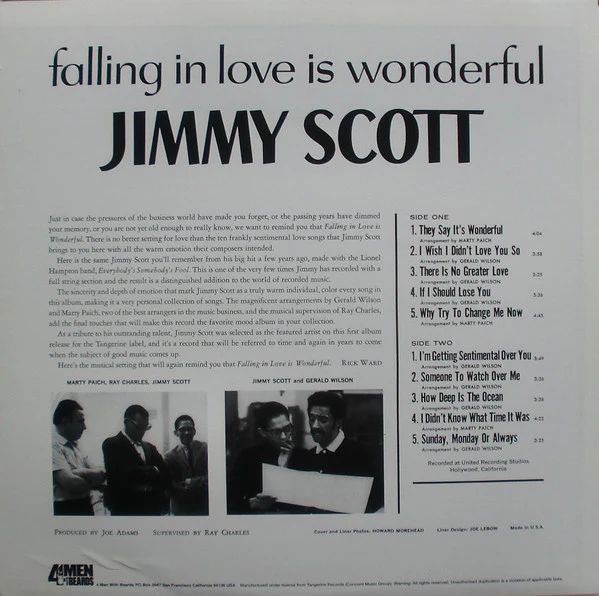Jimmy Scott – Falling In Love Is Wonderful (VG+/VG+) – LP, US 2011 - Image 2