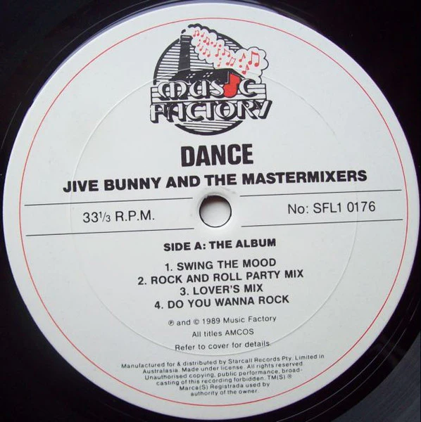 Jive Bunny And The Mastermixers – The Album (VG+/VG+) – LP, Australasia 1989 - Image 3