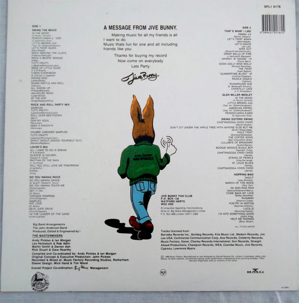 Jive Bunny And The Mastermixers – The Album (E/VG+) – LP, Australasia 1989 - Image 2