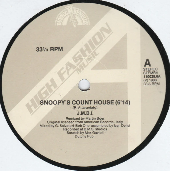 J.M.B.I. – Snoopy's Count House (VG+/VG+) – 12", NL 1988 - Image 3