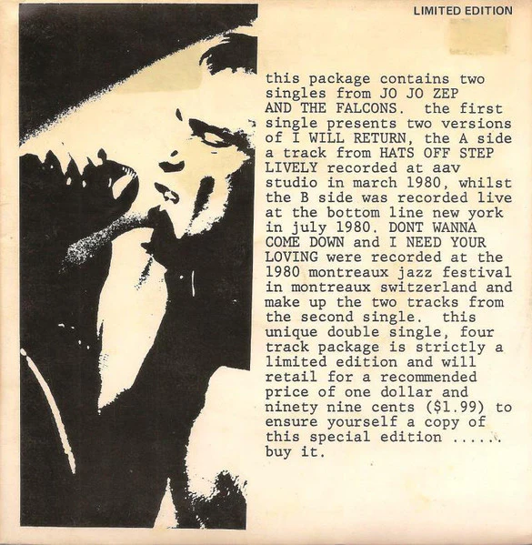 Jo Jo Zep and the Falcons – I Will Return (E/VG+) – 2x7", AU 1980