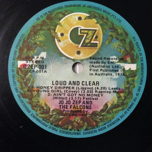 Jo Jo Zep and the Falcons – Live!! Loud And Clear (VG+/VG+) – 12", AU 1978 - Image 3
