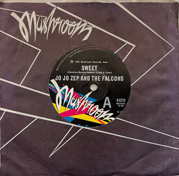 Jo Jo Zep and the Falcons – Sweet (VG+/Generic) – 7", AU 1981 - Image 3