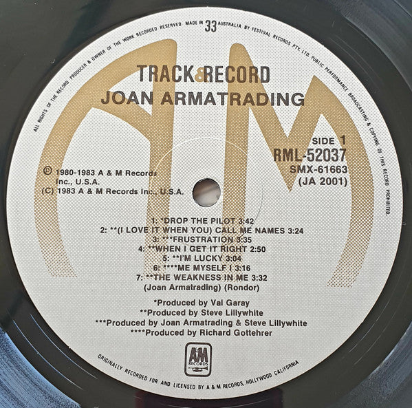 Joan Armatrading – Track Record (VG+/VG+) – LP, AU 1983 - Image 3