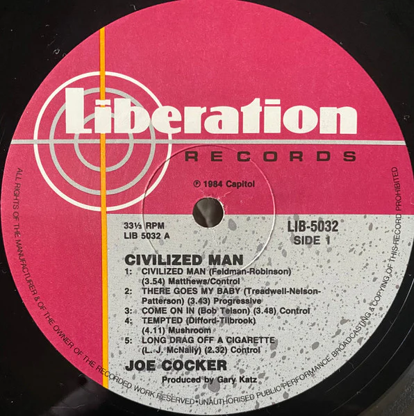 Joe Cocker – Civilized Man (VG/VG+) – LP, AU 1984 - Image 4