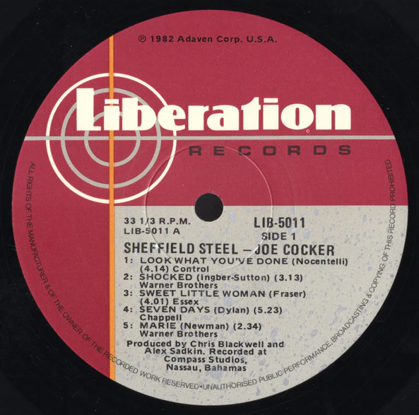 Joe Cocker – Sheffield Steel (VG+/VG) – LP, AU 1982 - Image 3